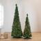 6ft. Pre-Lit Slim Green Holly Leaf Pop-Up Artificial Christmas Tree with Clear Lights